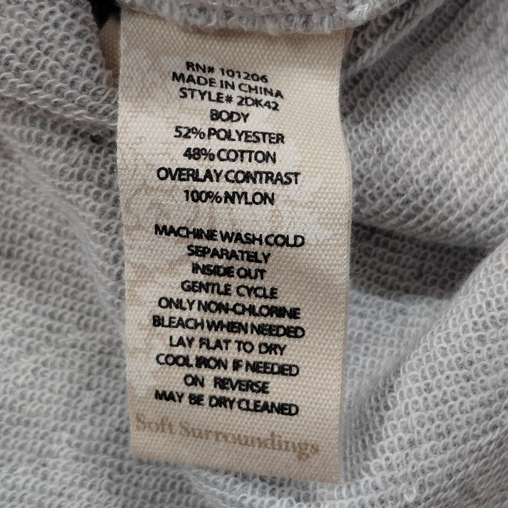 Soft Surroundings Grey White Floral Lace Overlay Zip Front Jacket XL - Picture 6 of 16